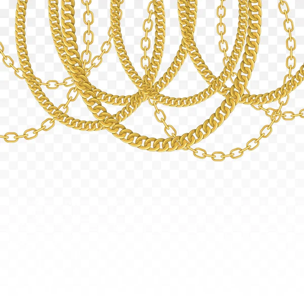 Золотая цепь изолирована. Векторное ожерелье — стоковый вектор