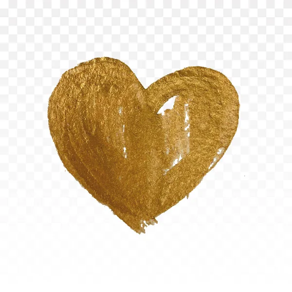 Corazón de brillo dorado aislado en blanco . — Archivo Imágenes Vectoriales