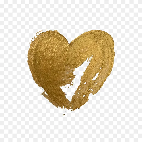Gold glitter heart isolated on white. — Stock Vector