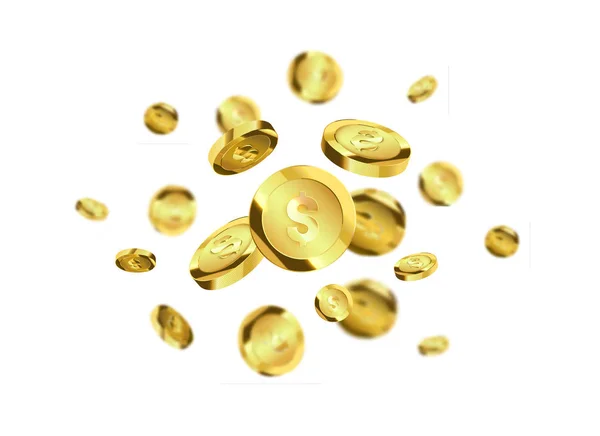 Illustration de pièces d'or. Concept de jackpot — Image vectorielle