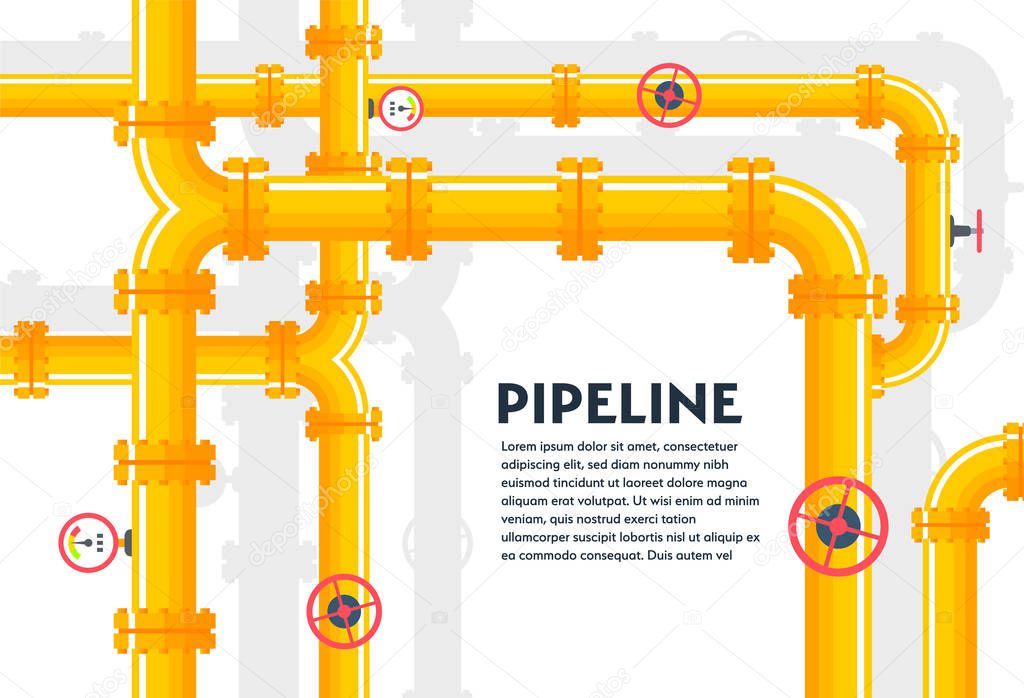 Pipeline background with gas pipes