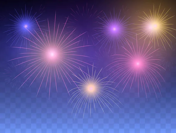 Fireworks-bakgrund. Festliga fyrverkerier. — Stock vektor