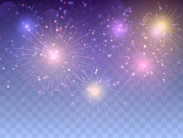 Fireworks-bakgrund. Festliga fyrverkerier. — Stock vektor
