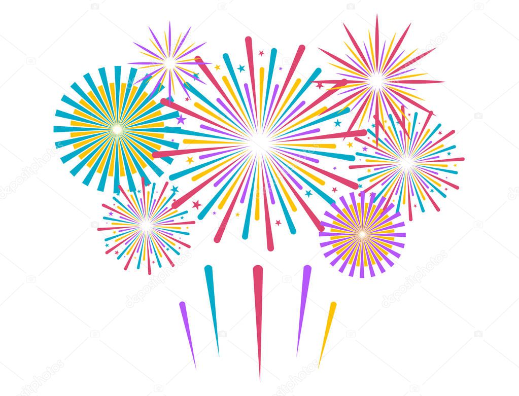 Fireworks vector illustration. 