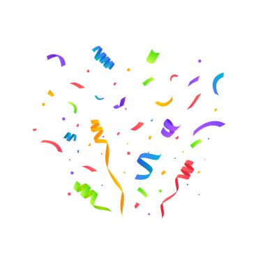 İzole renkli parlak konfeti