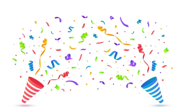 Vector confetti. Party popper — Stock Vector