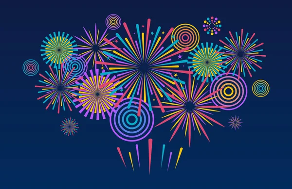 Fondo de fuegos artificiales. Vector — Archivo Imágenes Vectoriales