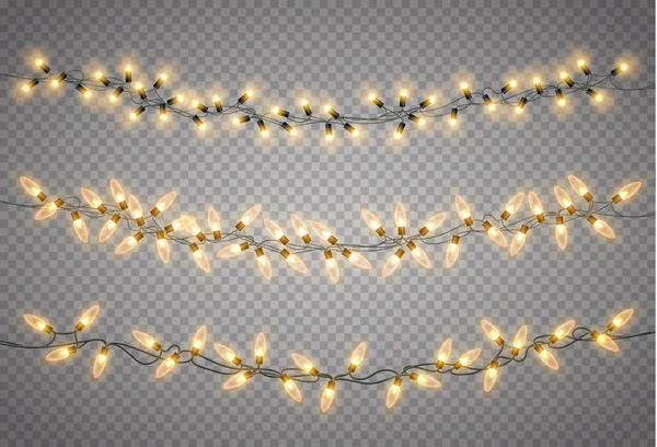 Luces de Navidad. Cadena de Navidad — Vector de stock