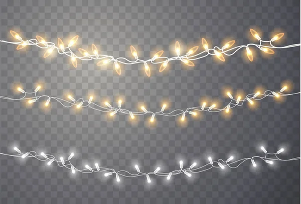 Luces de Navidad. Cadena de Navidad — Vector de stock