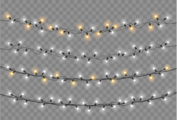 Vánoční světla. Řetězec Xmas — Stockový vektor