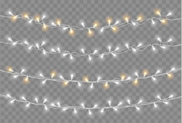 Lumières de Noël. Chaîne de Noël — Image vectorielle