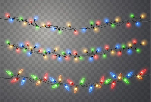 Luces de Navidad. Cadena vectorial — Vector de stock