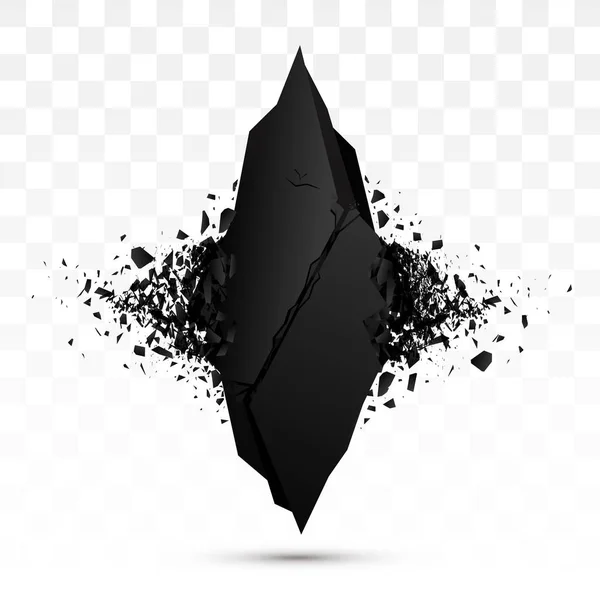 Pedra preta explosiva — Vetor de Stock