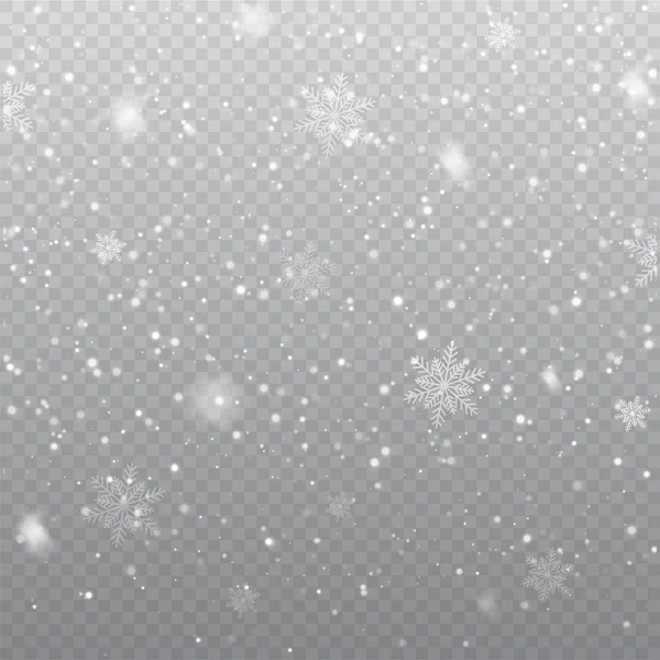 Nieve aislada sobre fondo transparente — Vector de stock
