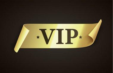 Vip label. Vector black banner clipart