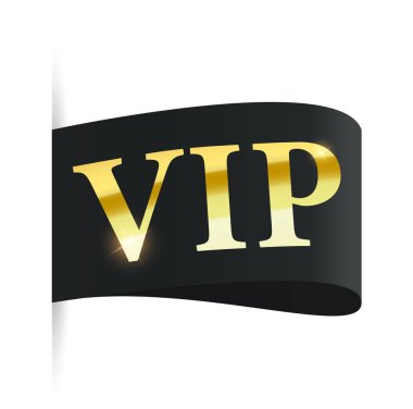 Vip etiketi. Vektör siyah bayrağı