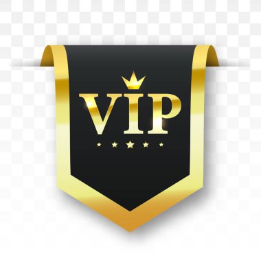 Vip etiketi. Vektör siyah bayrağı