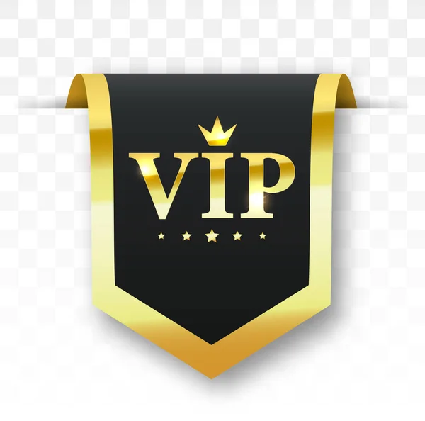 Vip label. Векторное чёрное знамя — стоковый вектор