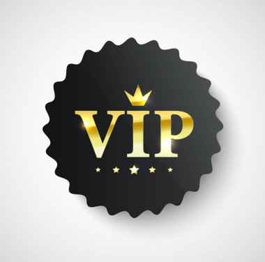 Vip etiketi. Vektör siyah bayrağı