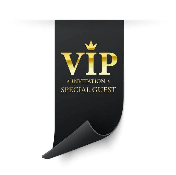 Etiqueta Vip. Vector banner negro — Vector de stock