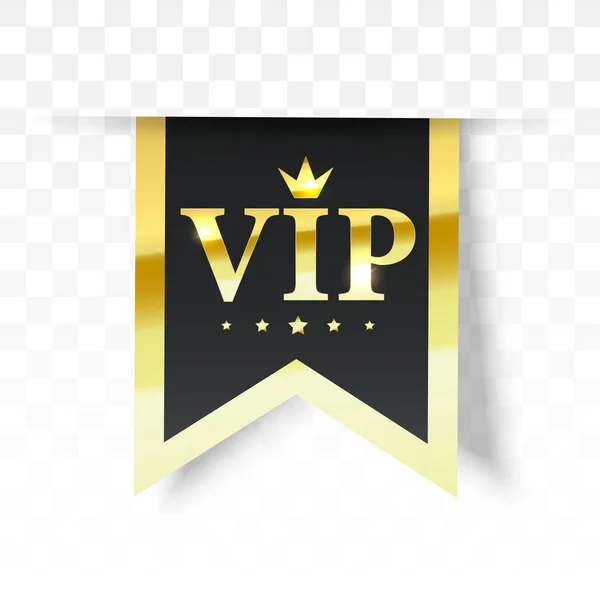 Label Vip. Bannière noire vectorielle — Image vectorielle