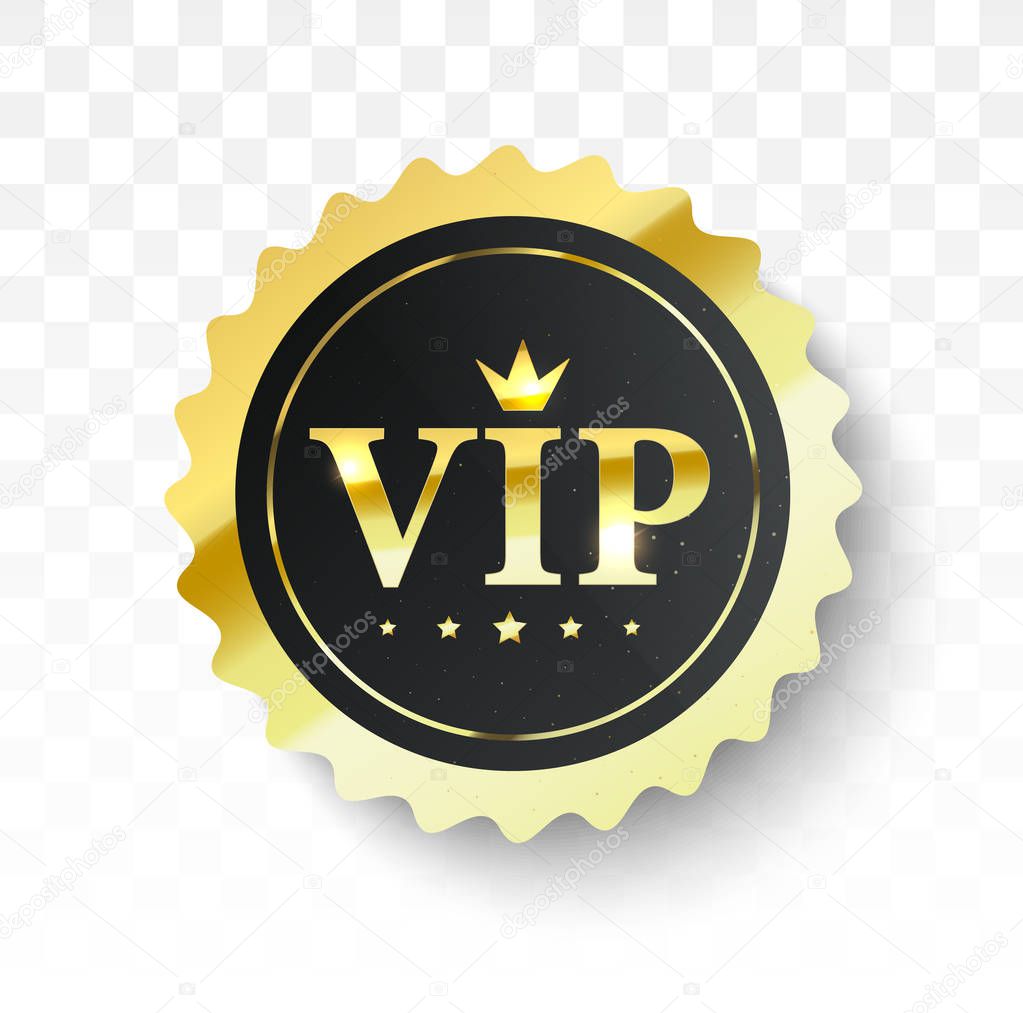 Vip label. Vector black banner