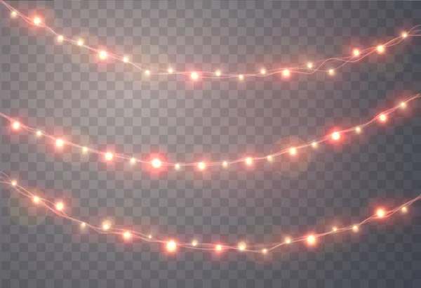 Christmas lights decoration. — Stock Vector