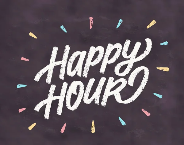 Happy Hour. Tafelschild. — Stockvektor