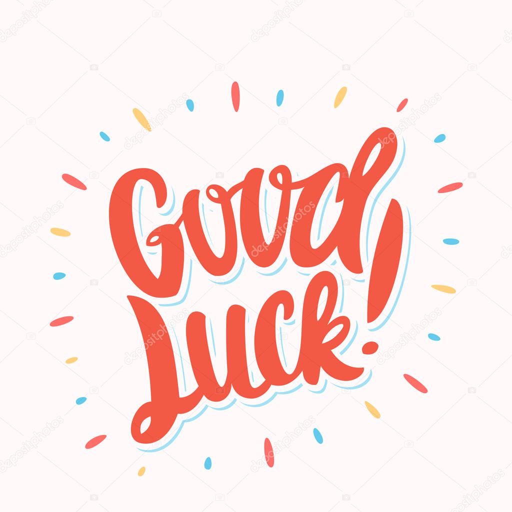 good luck farewell card vector lettering — stock vector