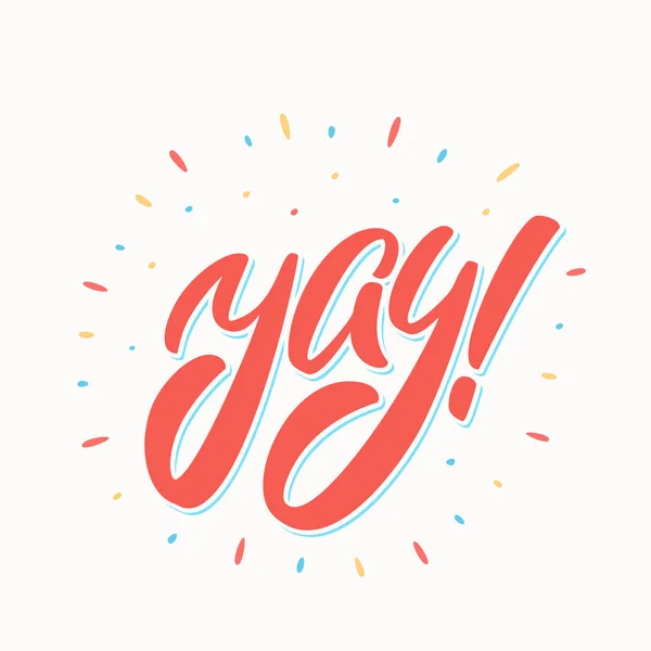 Yay. Vector lettering. — Stock Vector