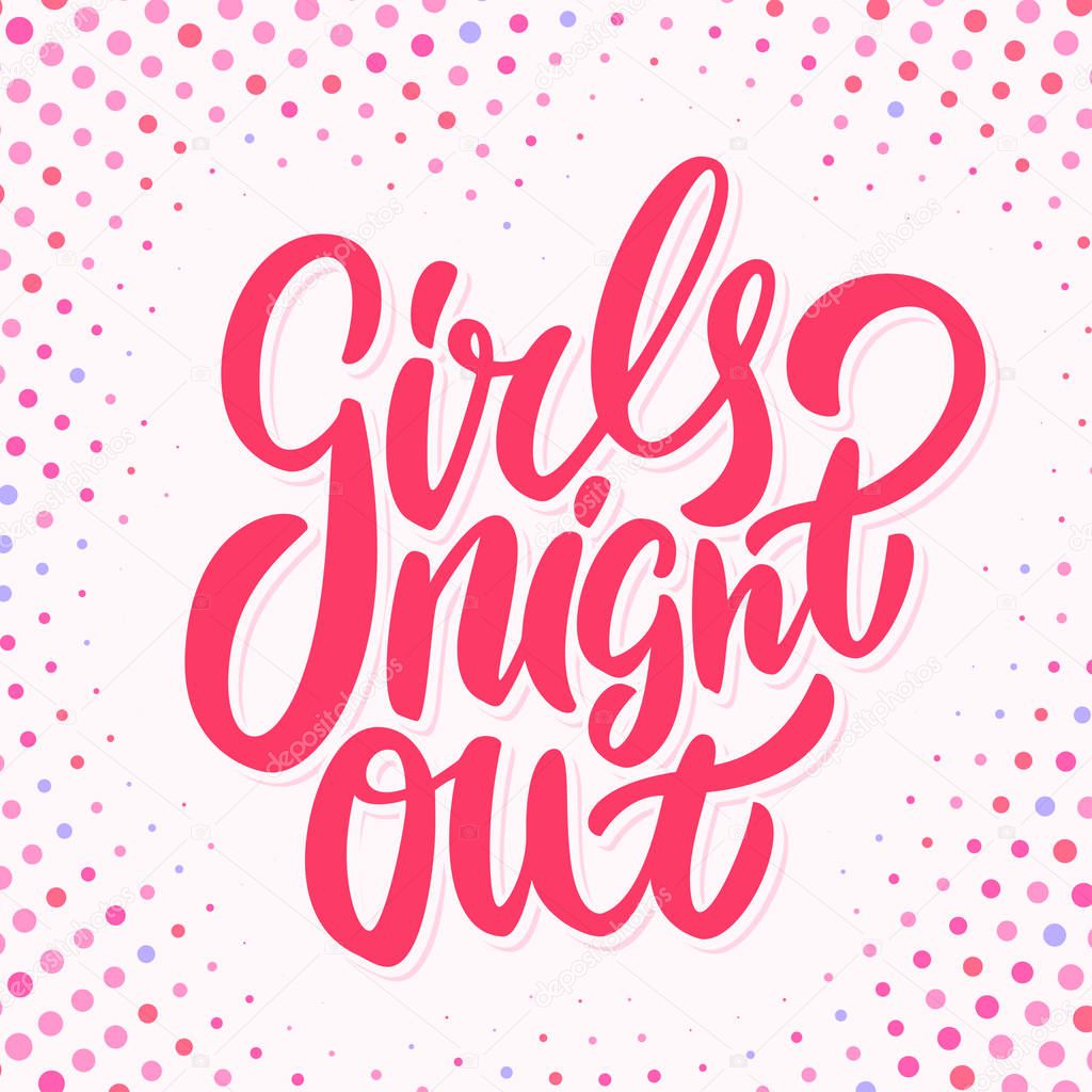 Girls night out. Bachelorette party vector banner.