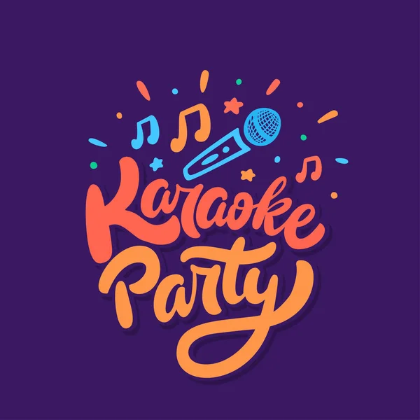 Karaoke-Party. Vektorschrift. — Stockvektor