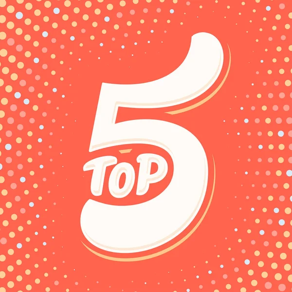 Top 5. Vektorové písmo. — Stockový vektor