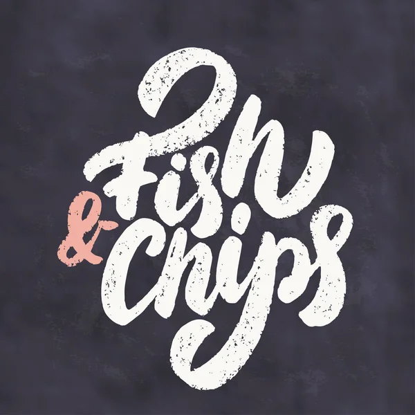 Fish and Chips. Tabuli nápis znamení. — Stockový vektor