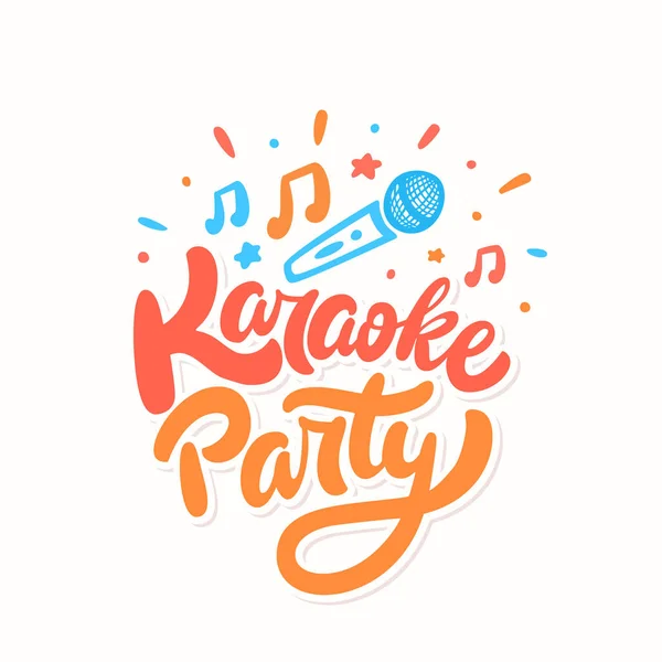 Karaoke-Party. Vektorschrift. — Stockvektor