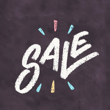 Satışı işareti. Vektör yazı.