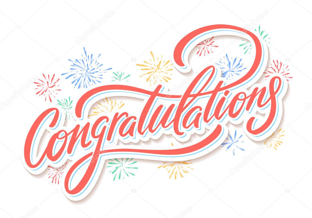 Congratulations card. Hand lettering