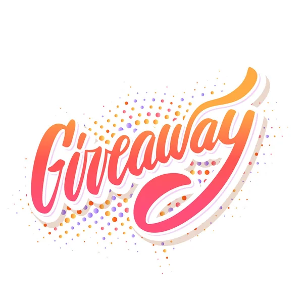 Giveaway banner. Betűk. — Stock Vector