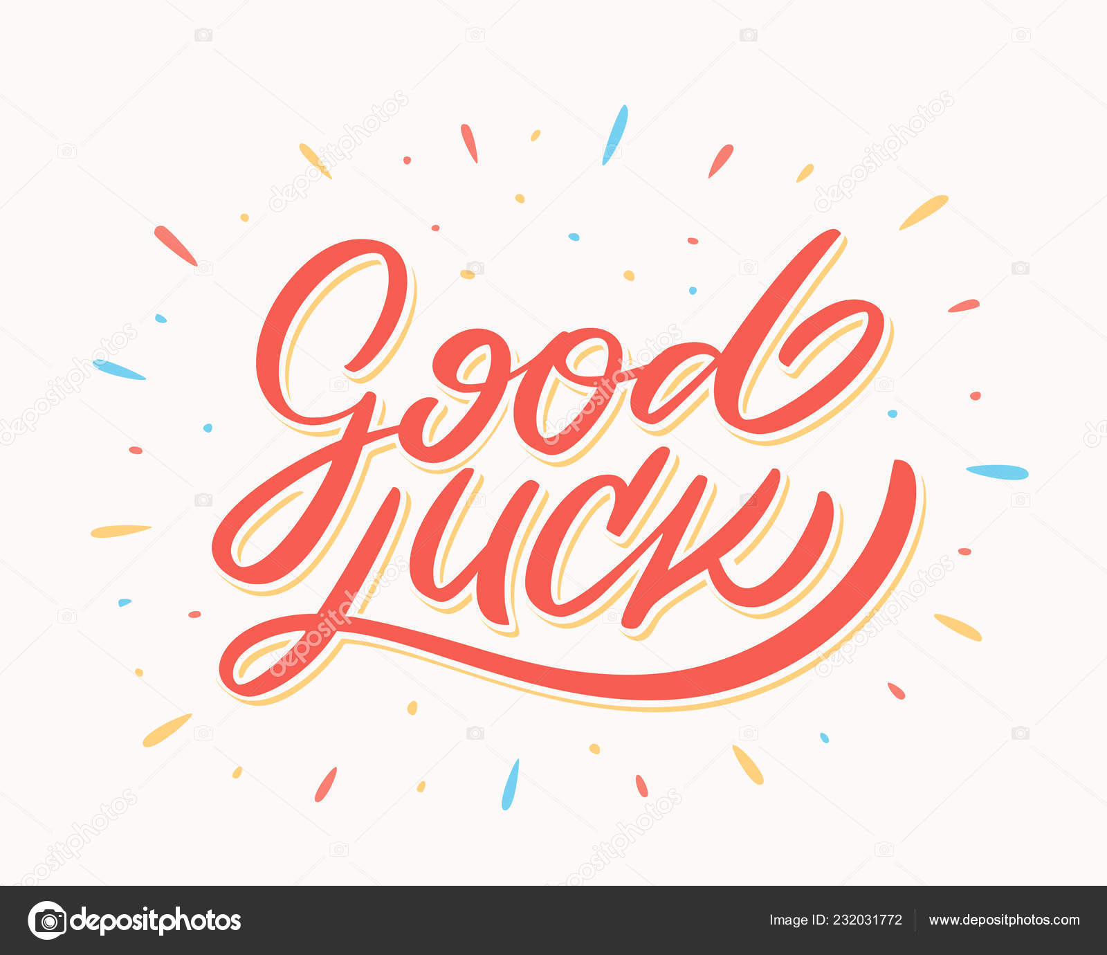 good luck. farewell card. vector lettering. 232031772