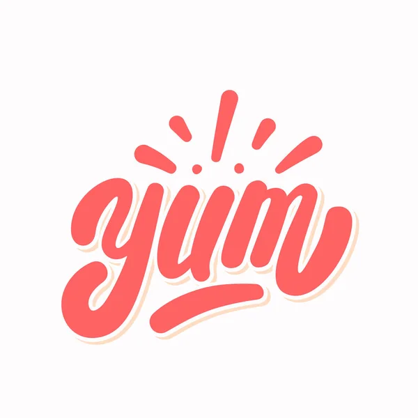 Yum. Yummy word. Vector lettering. — Stock Vector