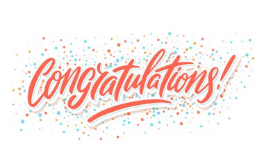 Congratulations. Greeting card. Vector lettering. clipart