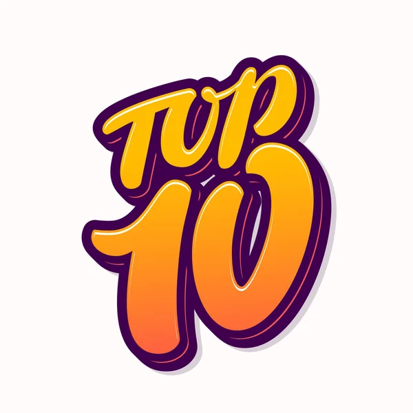 Top 10. Icona vettoriale. Illustrazione disegnata a mano. — Vettoriale Stock