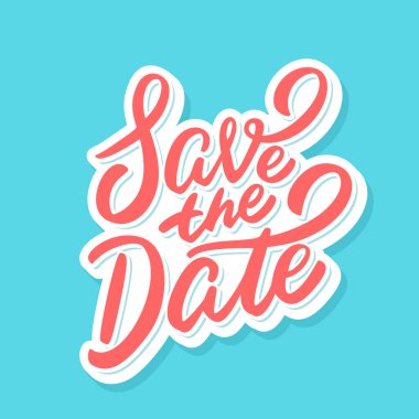 Tarihi kaydet. Vektör harfleri.