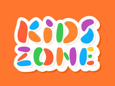 Çocuk bölgesi tabelası. Vektör harfleri.