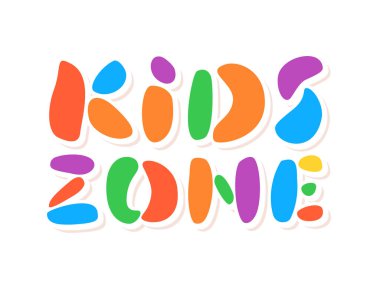 Çocuk bölgesi tabelası. Vektör harfleri.