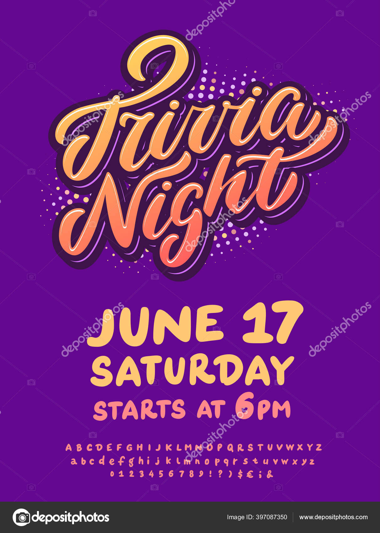 Trivia night. Vector poster template. Stock Vector Image by In Trivia Night Flyer Template Free