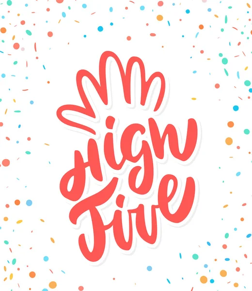 High five. Greeting card. — Stock Vector