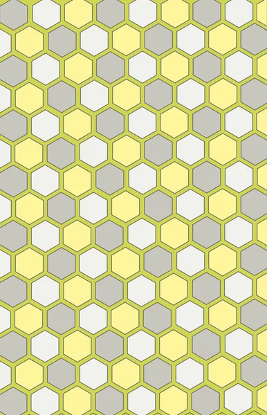 Modèle sans couture nid d'abeille. Couleurs : gris, jaune, blanc — Photo
