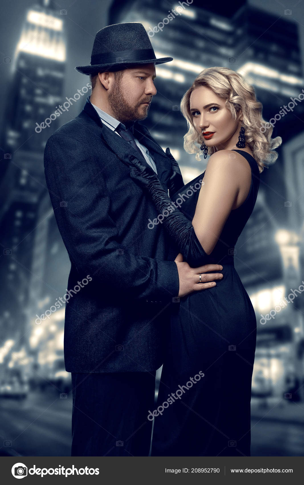 Film Detective man in a raincoat and hat and a dangerous