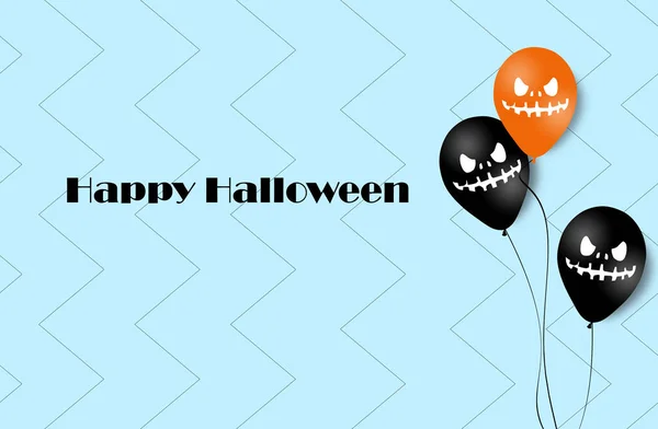Banner de Halloween com balões de fantasmas de Halloween. Balões de ar assustadores. Ilustração. Padrão — Fotografia de Stock